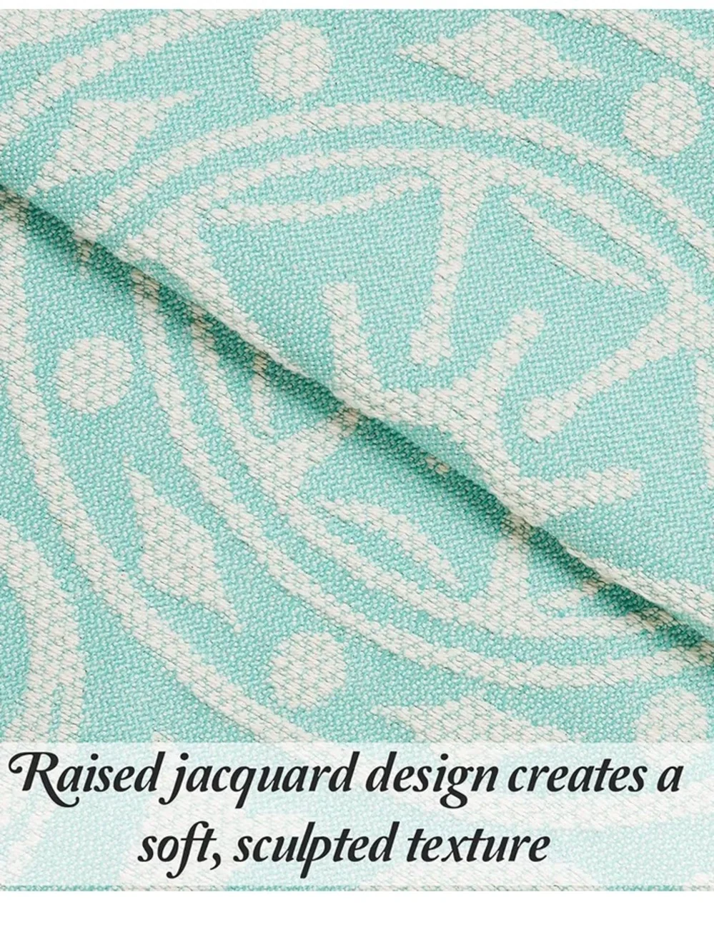 ‘Adalie Collection’ Turquoise Jacquard Floral Bedspread Set FULL